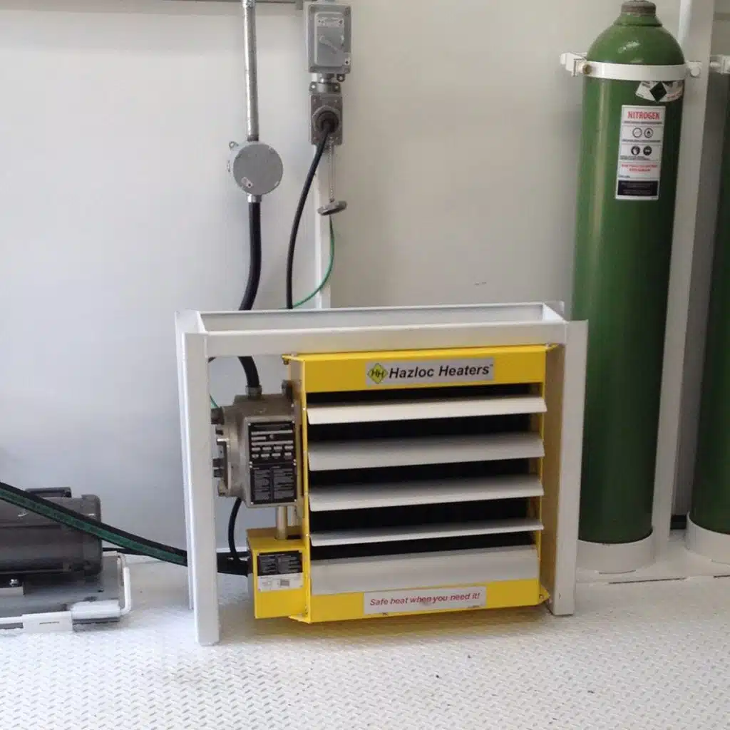 Aérotherme Hazloc Heaters installé dans un local technique
